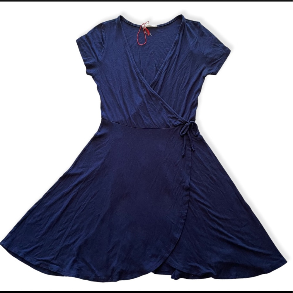 Wrap like sundress vneck  navy dress